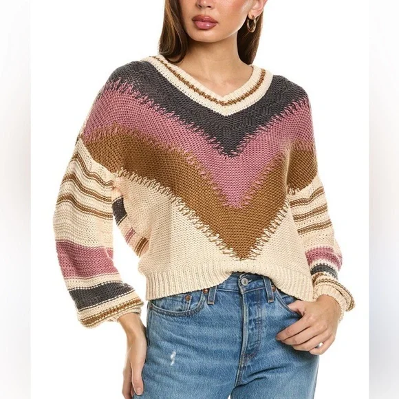 Saltwater LUXE Women's Blue Hailee Sweater V-Neck . Size M - Picture 1 of 8